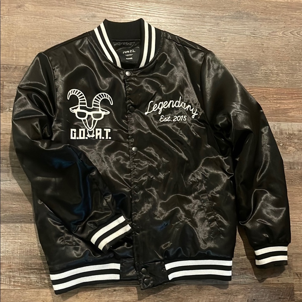 Black varsity jacket